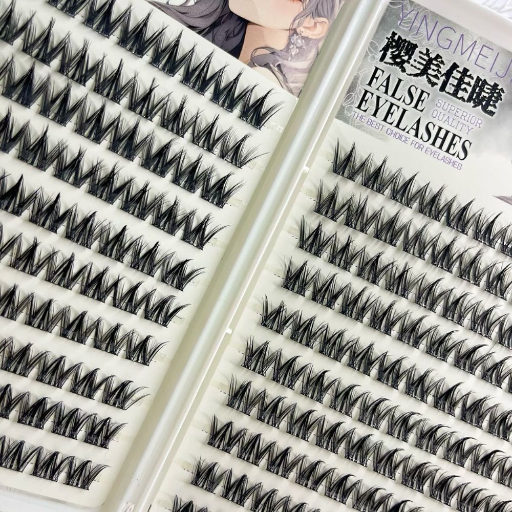 Eyelash Extension No 11 - 100/130/200 Kępek Czarne Samoprzylepne Sztuczne Rzęsy