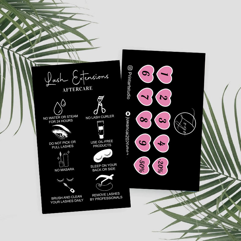 Niestandardowe karty lojalnośc – Eyelash Extension Aftercare recenzja i cena