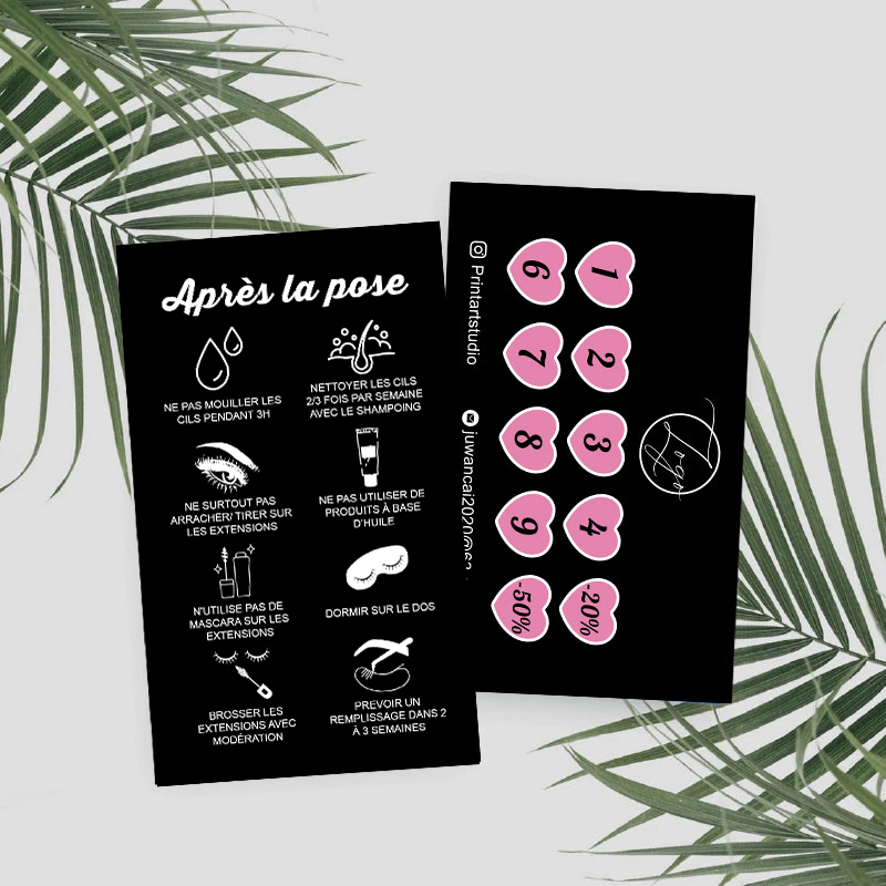 Instrukcje do kart lojalnościo – Eyelash Extension Aftercare recenzja i cena